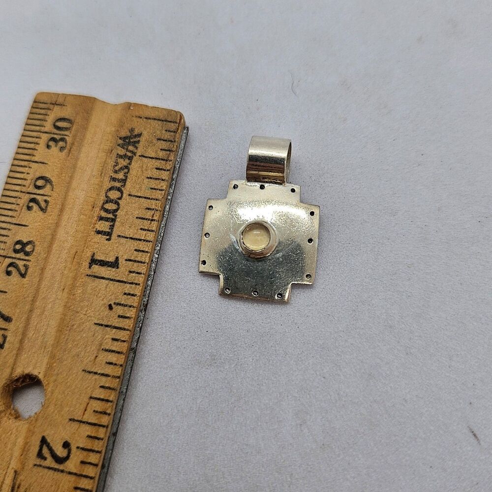 Sterling Silver and Glass? Cross Pendant 925